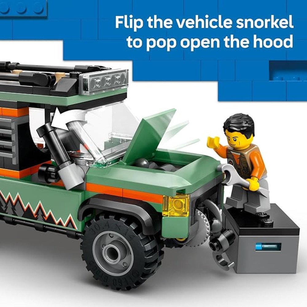 LEGO City Off-Road 4x4 Mountain Truck Toy - Building Toy Set for Kids, Boys and Girls, Ages 6+ - Fun Gift Idea for Ramadan - with Adventurer Minifigure and Accessories - 60447