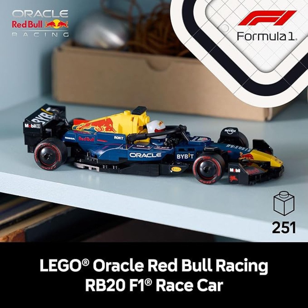 LEGO Speed Champions Oracle Red Bull Racing RB20 F1 Race Car Model Kits - Building Set for Adults, Ages 18+ with Realistic Features - Red Bull F1 DIY Crafts for Display - Gift Idea for F1 Fans