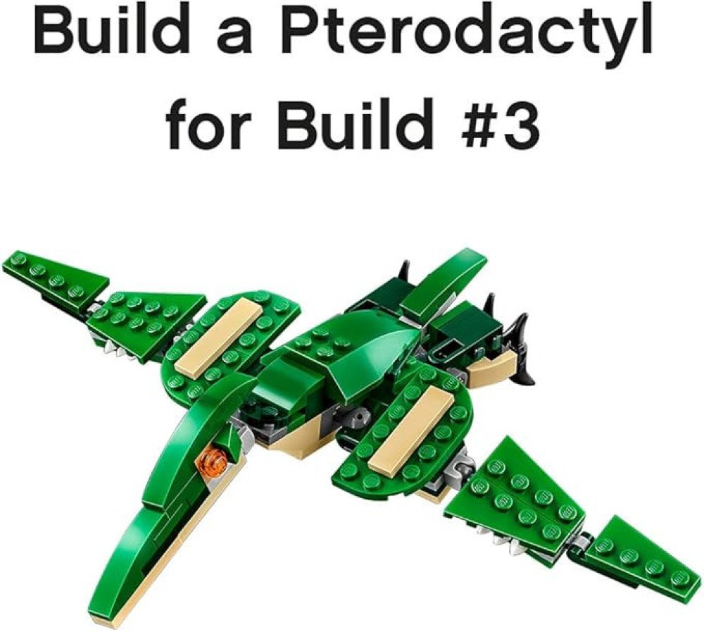 LEGO Creator 3 in 1 Mighty Dinosaur Toy, Transforms from T. rex to Triceratops to Pterodactyl Dinosaur Figures, Great Gift for 7-12 Year Old Boys & Girls