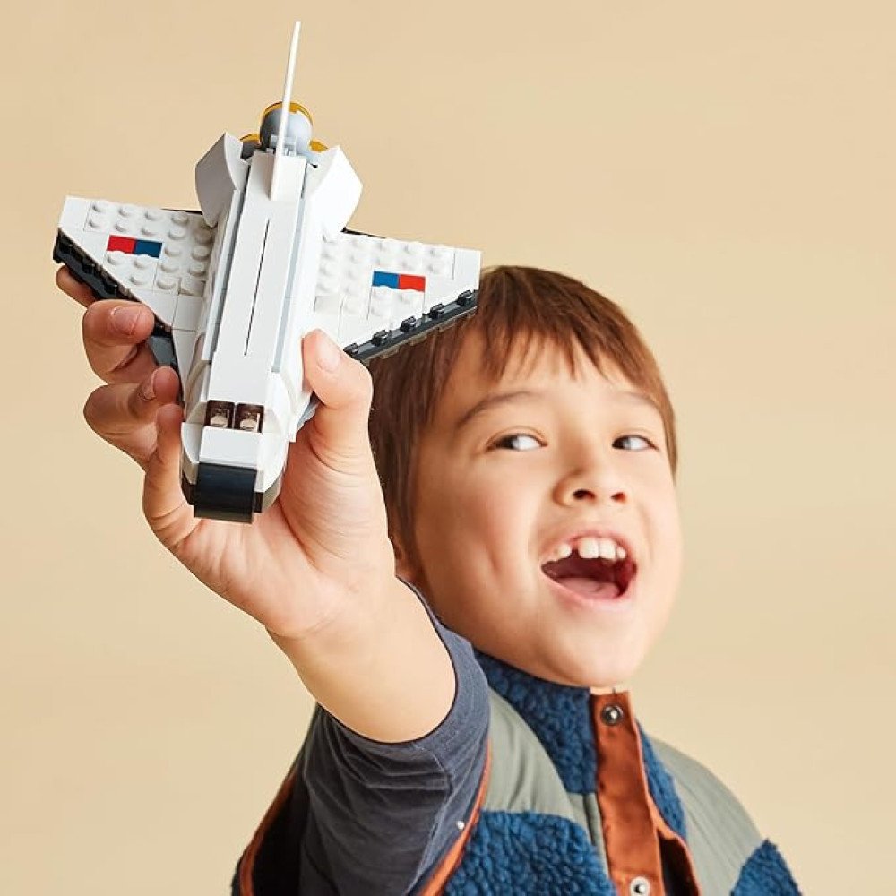 LEGO Creator 3 in 1 Space Shuttle Toys - Space Toys Building Set for Boys & Girls, Ages 6+ - Option to Build 2 Spaceships or Astronaut - Educational Gift for Kids Birthday & Holidays