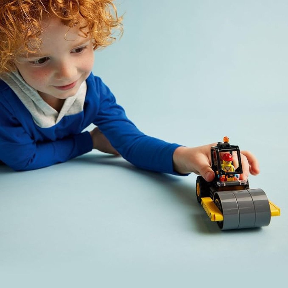 LEGO City Construction Steamroller Toy Playset, Fun Gift, Construction Toy Set for Kids Aged 5 Years Old Plus, Model Truck with a Worker Minifigure, Imaginative Play for Boys and Girls