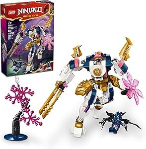 LEGO NINJAGO Sora’s Elemental Tech Mech Mini Ninja Toy, Customizable Figure, Adventure Toy Set for Kids with Sora Minifigure, Ninja Action Figure Gift for Boys and Girls Ages 7 and Up