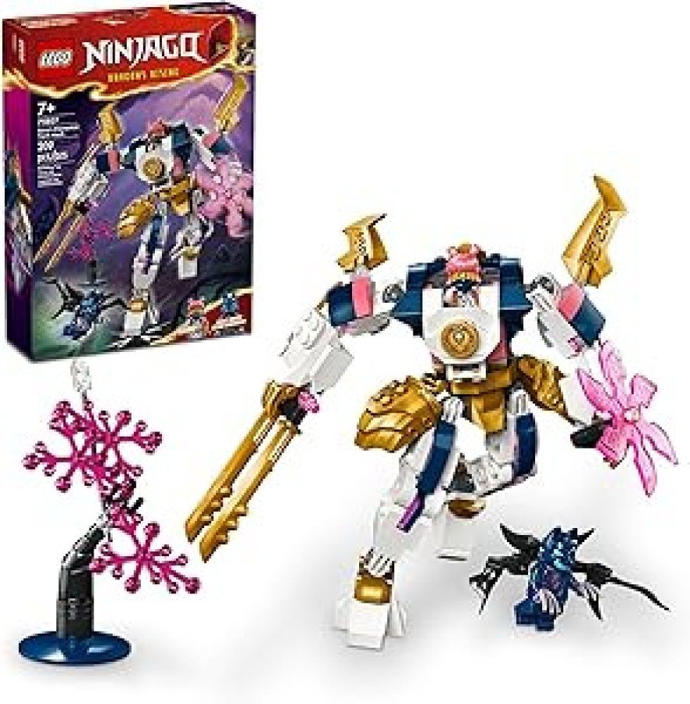 LEGO NINJAGO Sora’s Elemental Tech Mech Mini Ninja Toy, Customizable Figure, Adventure Toy Set for Kids with Sora Minifigure, Ninja Action Figure Gift for Boys and Girls Ages 7 and Up