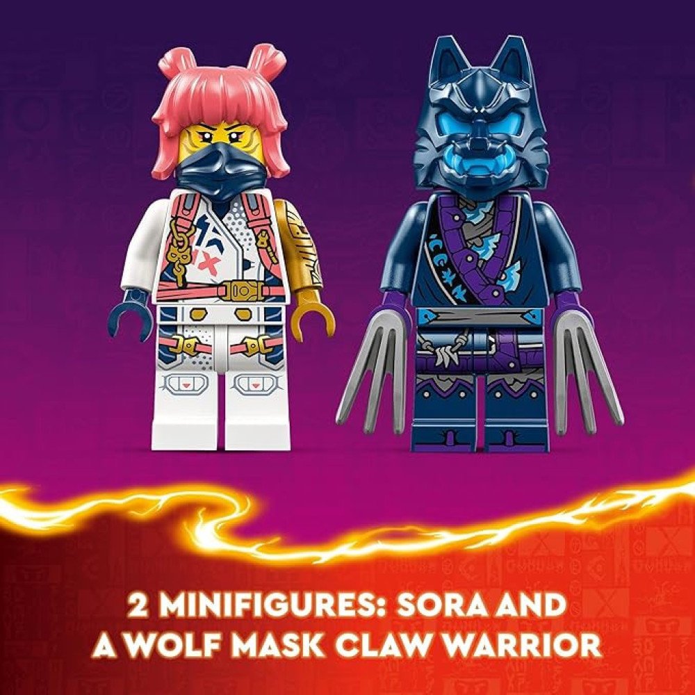 LEGO NINJAGO Sora’s Elemental Tech Mech Mini Ninja Toy, Customizable Figure, Adventure Toy Set for Kids with Sora Minifigure, Ninja Action Figure Gift for Boys and Girls Ages 7 and Up