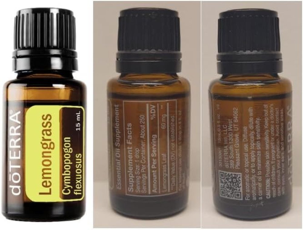 doTERRA Lemongrass Essential Oil - Supports Healthy Digestion, Used for Soothing Massage and Refreshing Feeling; For Diffusion, Internal, or Topical Use - 15 ml